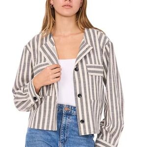 Vince Camuto Black and White Striped‎ Blazer